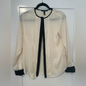 LAUREN RALPH LAUREN Wonans Petite Medium Sheer Button Down Dressy Shirt